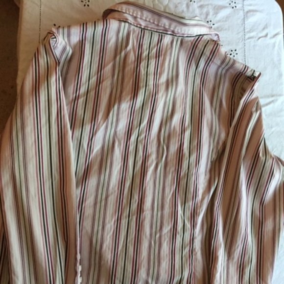 Lane Bryant, Blouse, pinks, white stripes, 22/224 - Picture 2 of 6